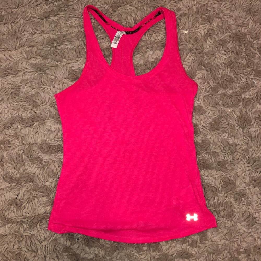 pink UNDER ARMOUR racerback workout shirt